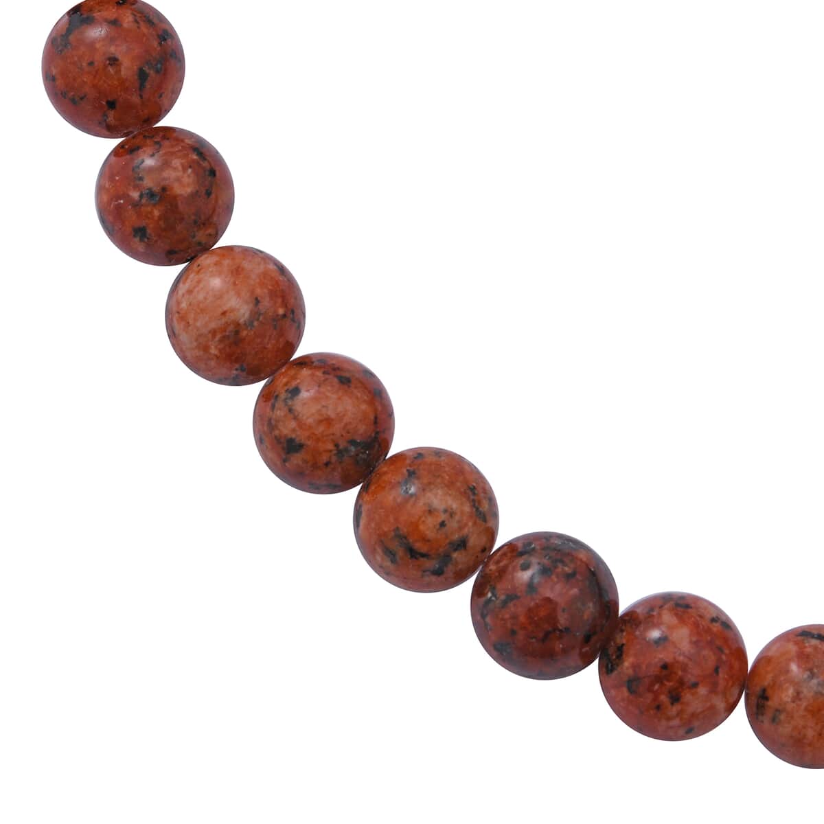 Orange Rhodochrosite (D) Beaded Necklace 18 Inches in Sterling Silver 250.00 ctw image number 2