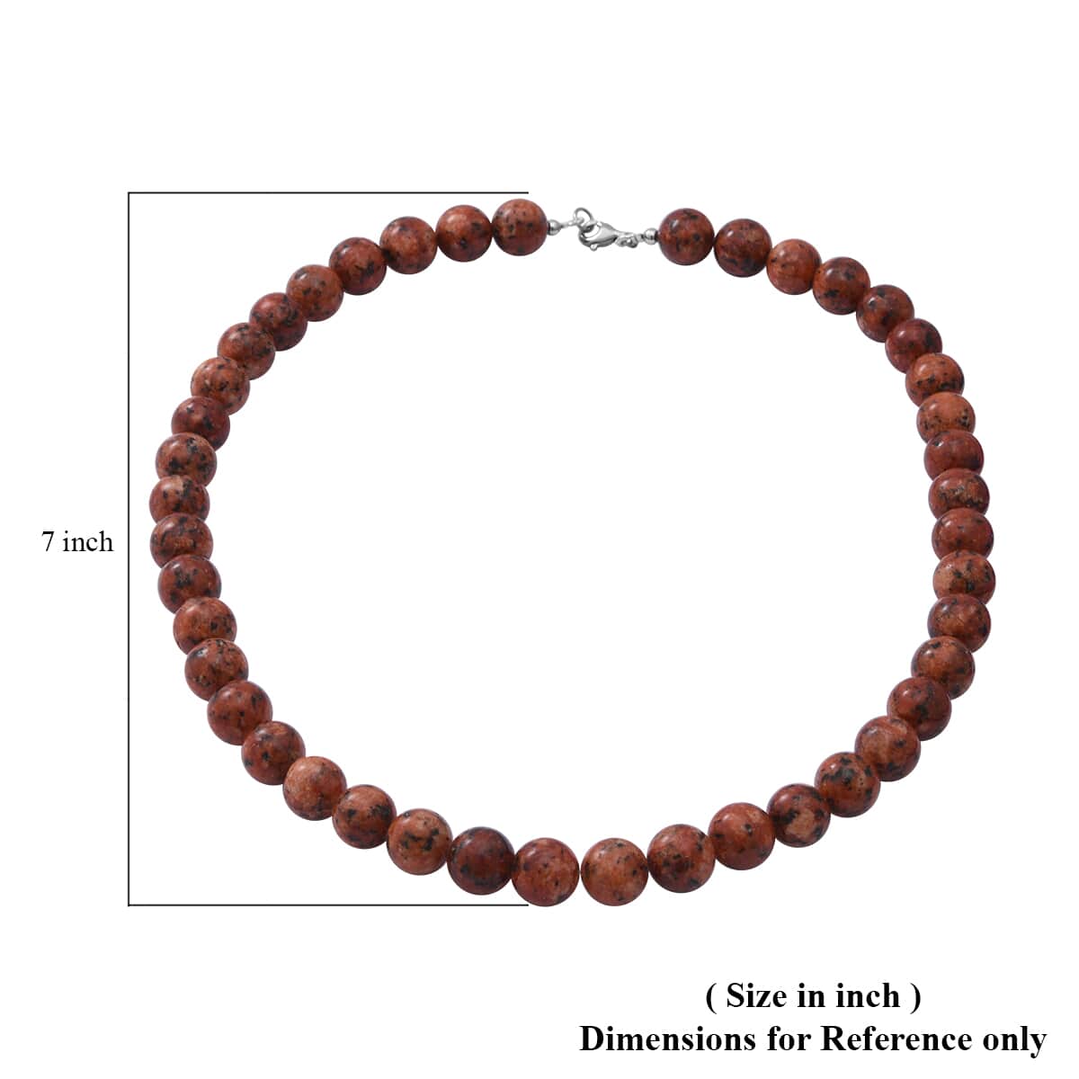 Orange Rhodochrosite (D) Beaded Necklace 18 Inches in Sterling Silver 250.00 ctw image number 4
