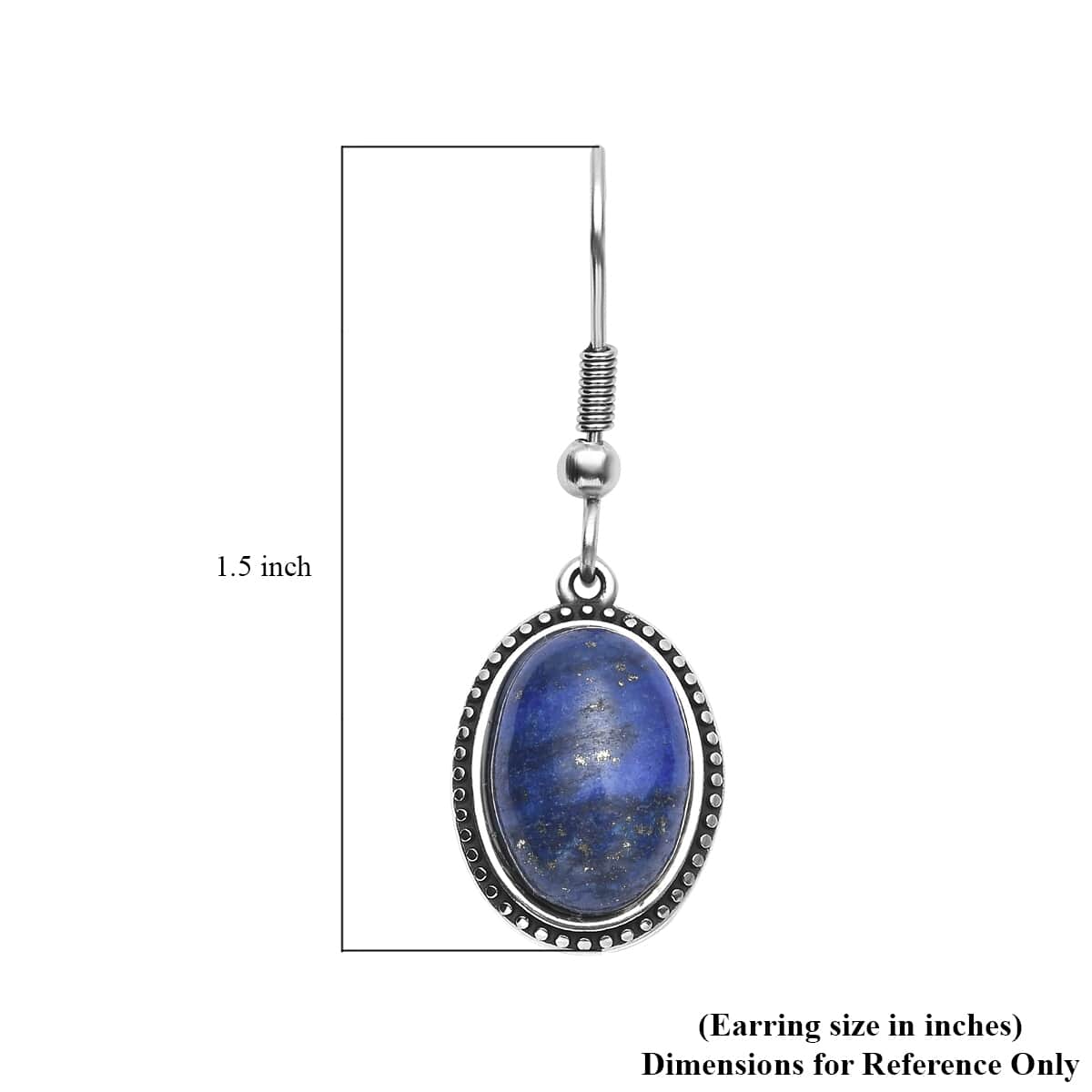 Lapis Lazuli Dangle Earrings in Stainless Steel 9.00 ctw image number 4