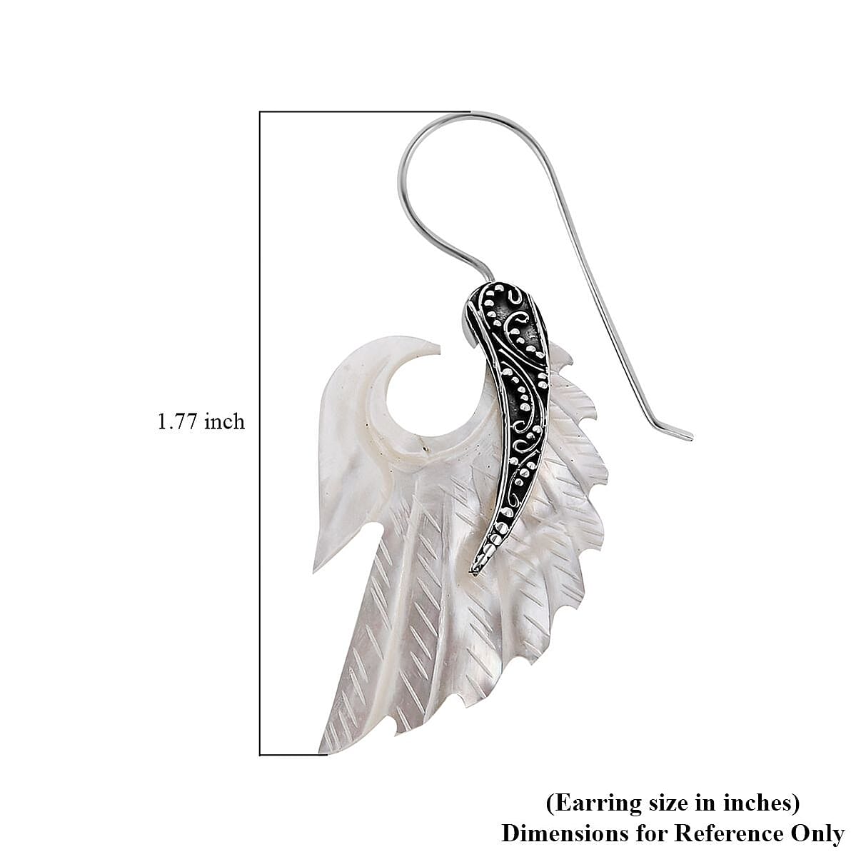 Mother Of Pearl Fancy Earrings in Sterling Silver image number 4