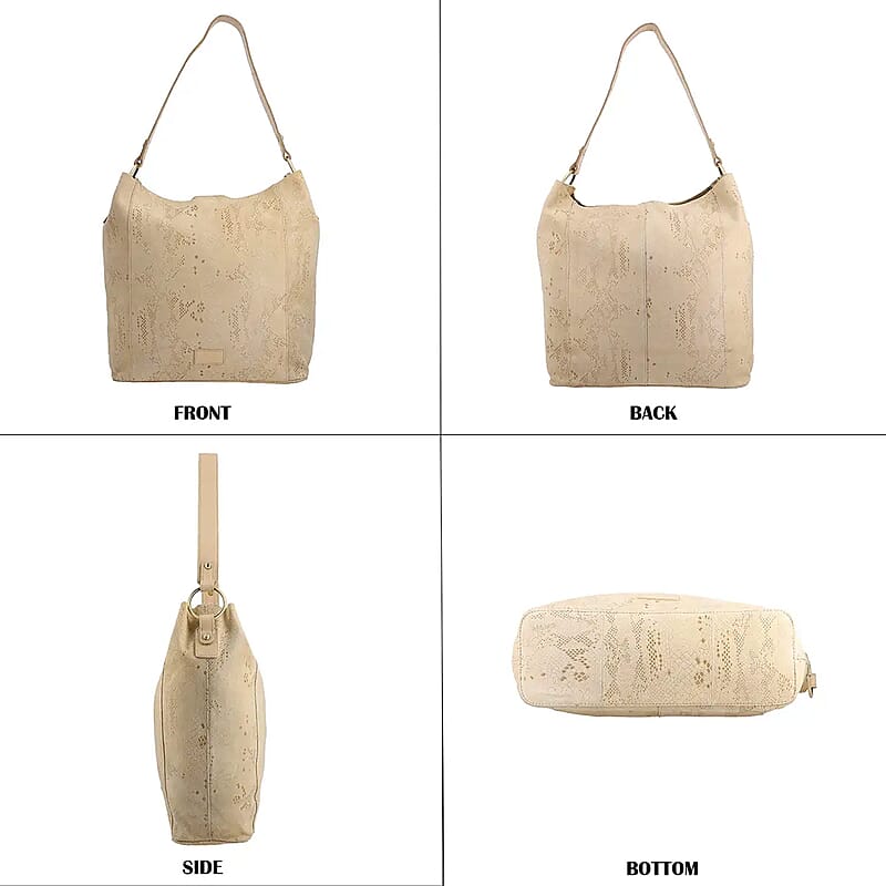 Assots London Hobo Bag, Genuine Leather Hobo Bag, Nude Hobo Bag, Shoulder Hobo Bag
