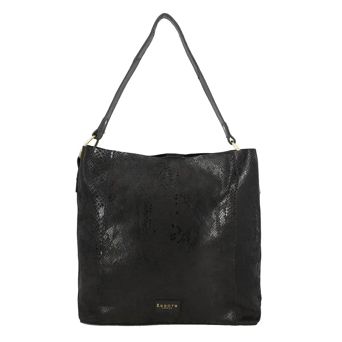 Assots London Hobo Bag, Genuine Leather Hobo Bag, Black Hobo Bag, Shoulder Hobo Bag image number 0