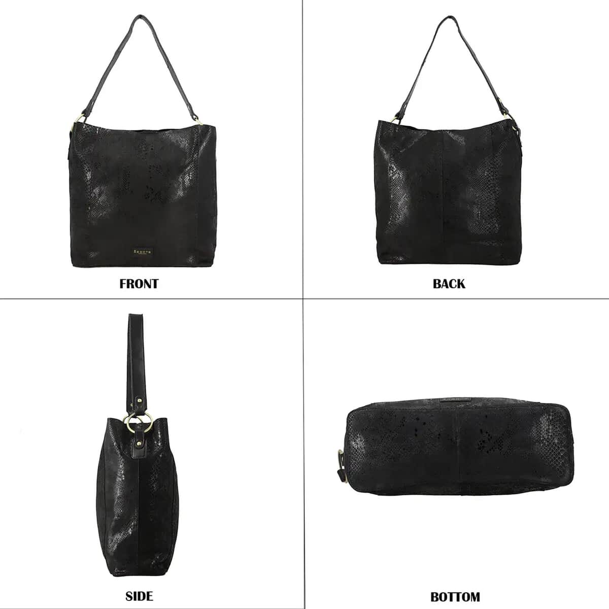 Assots London Hobo Bag, Genuine Leather Hobo Bag, Black Hobo Bag, Shoulder Hobo Bag image number 5