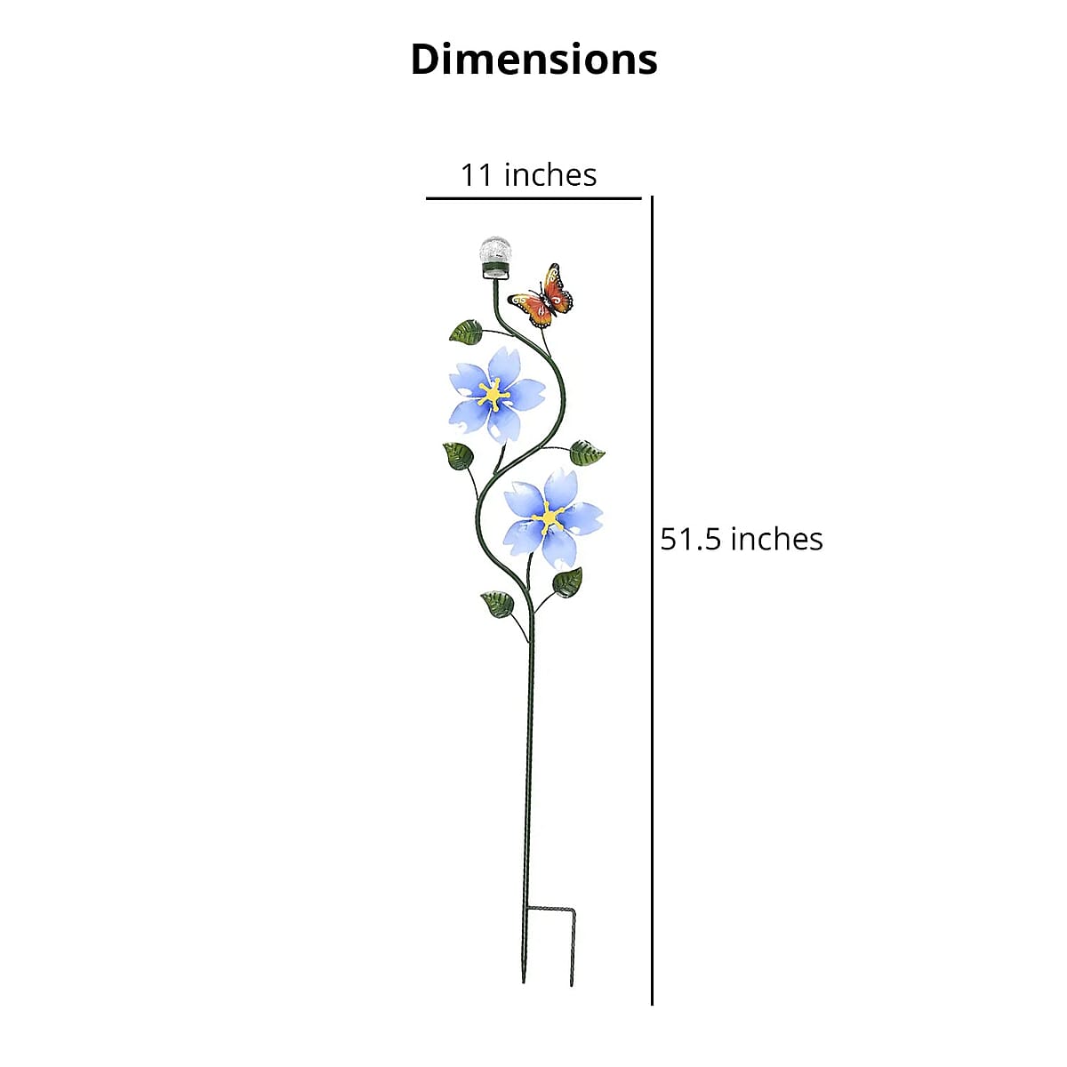 Blue Solar Metal Butterfly and Flower with Double Wind Spinner Stake, Modern Wester Garden Decor, Vintage Flower Garden Decor, Fun Garden Decorations image number 5