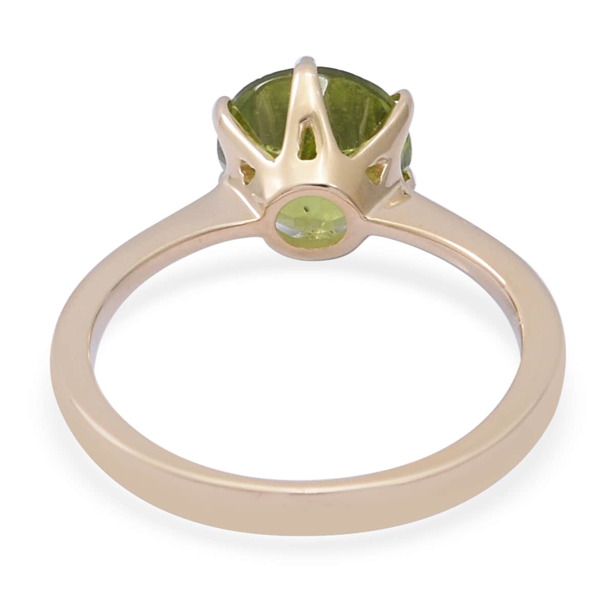 LUXORO Premium Peridot Solitaire Ring in 10K Yellow Gold (Size 9.0) 2.15 Grams 2.25 ctw image number 3