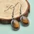 Yellow Tiger's Eye Dangle Earrings in Stainless Steel 8.20 ctw image number 1