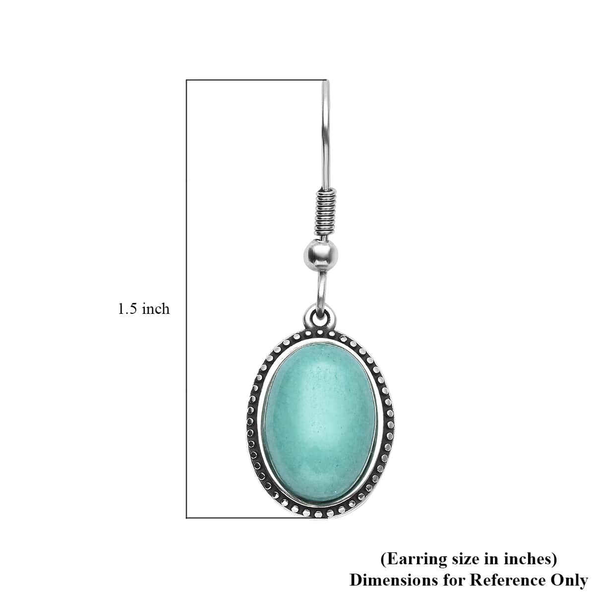 Amazonite Dangle Earrings in Stainless Steel 7.80 ctw image number 4