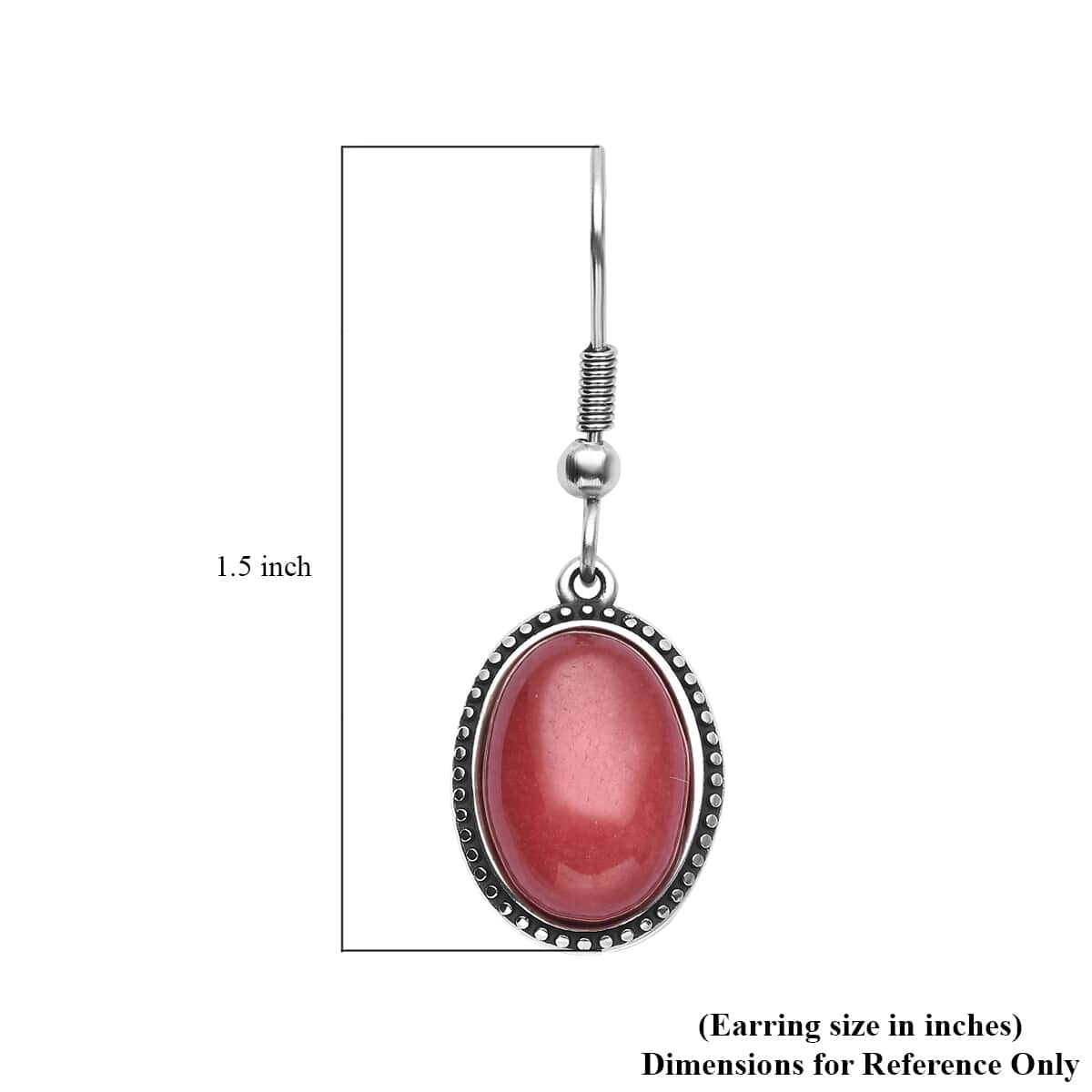 Simulated Red Carnelian Dangle Earrings in Stainless Steel 7.60 ctw image number 4