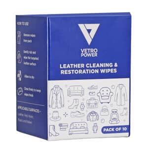 Pack of 10 -Vetro Power Leather Restoration Wipes - White