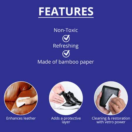 Pack of 25 -Vetro Power Leather Restoration Wipes - White image number 2