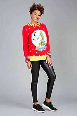Whoopi Goldberg Holiday Collection Snowman Sweater - L (MADE IN THE USA)