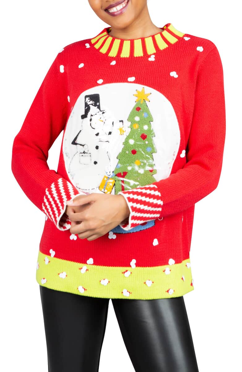 WHOOPI GOLDBERG Holiday Collection Snowman Sweater - M (MADE IN THE USA) , Women's Cotton Sweater , Ladies Cute Sweater image number 2