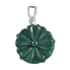 Constituted Malachite Carved Floral Pendant in Sterling Silver 17.00 ctw image number 0