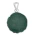 Constituted Malachite Carved Floral Pendant in Sterling Silver 17.00 ctw image number 3