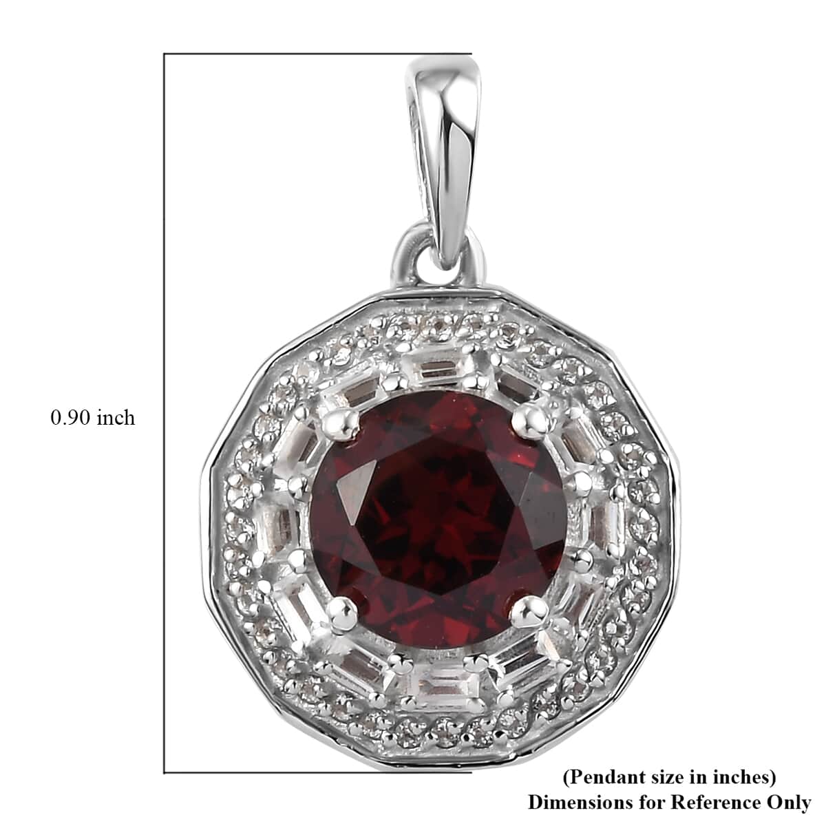Mozambique Garnet and White Topaz January Birthstone Flower Pendant in Platinum Over Sterling Silver 2.60 ctw image number 5