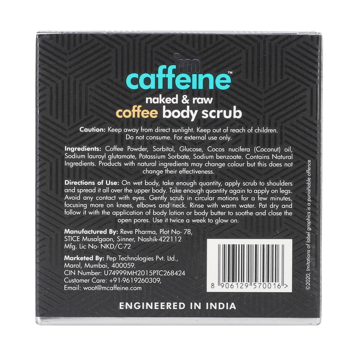 MCaffeine Naked & Raw Coffee Body Scrub with Coconut (100 g) 3.5oz image number 5