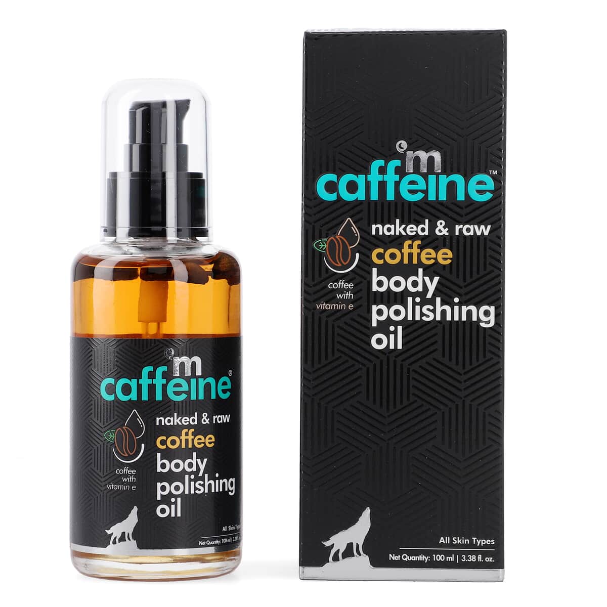 mCaffeine Naked & Raw Coffee Body Polishing Oil with Vitamin E (100 ml) 3.38fl oz image number 0