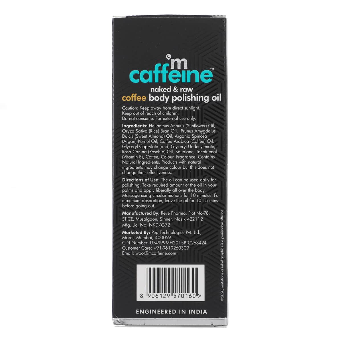 mCaffeine Naked & Raw Coffee Body Polishing Oil with Vitamin E (100 ml) 3.38fl oz image number 4