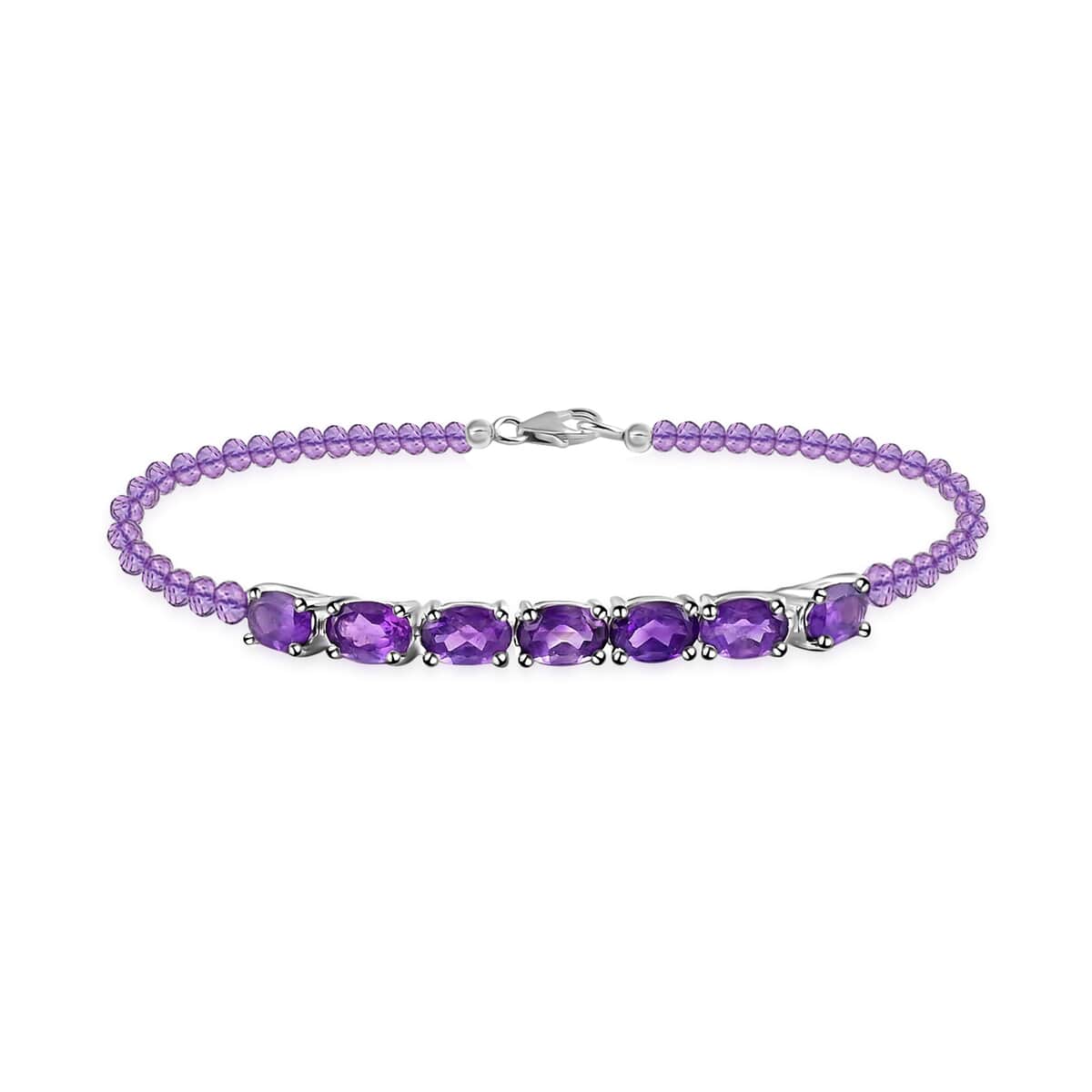 Amethyst Bracelet in Sterling Silver, Birthstone Jewelry, Gifts For Women  (7.25 In) 11.15 ctw image number 0