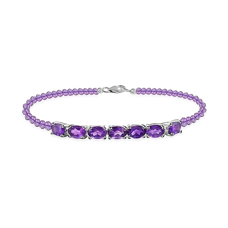D'Joy Amethyst 11.15 ctw Bracelet in Sterling Silver, Birthstone Jewelry, Gifts For Wome (7.25 In) 