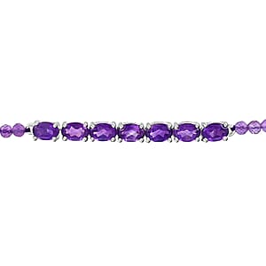 D'Joy Amethyst 11.15 ctw Bracelet in Sterling Silver, Birthstone Jewelry, Gifts For Wome (7.25 In) 