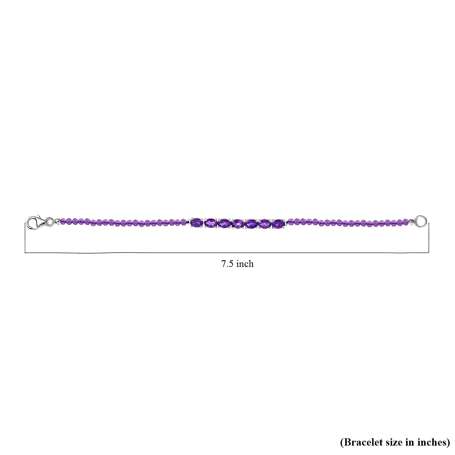 D'Joy Amethyst 11.15 ctw Bracelet in Sterling Silver, Birthstone Jewelry, Gifts For Wome (7.25 In) 