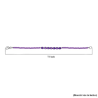 D'Joy Amethyst 11.15 ctw Bracelet in Sterling Silver, Birthstone Jewelry, Gifts For Wome (7.25 In) 