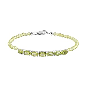D'Joy Peridot Bracelet in Sterling Silver, Birthstone Jewelry, Gifts For Women (7.25 In) 13.35 ctw