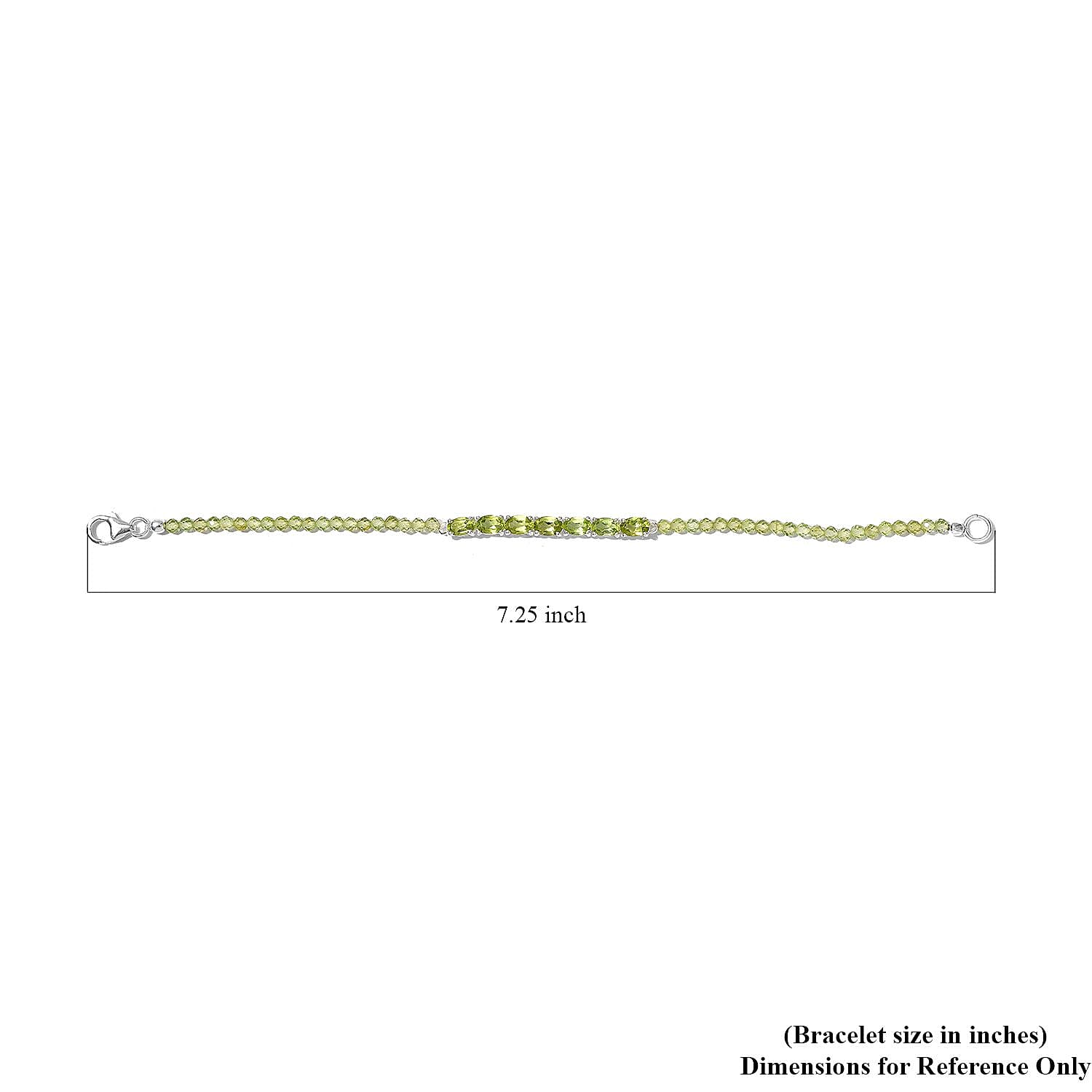 D'Joy Peridot Bracelet in Sterling Silver, Birthstone Jewelry, Gifts For Women (7.25 In) 13.35 ctw