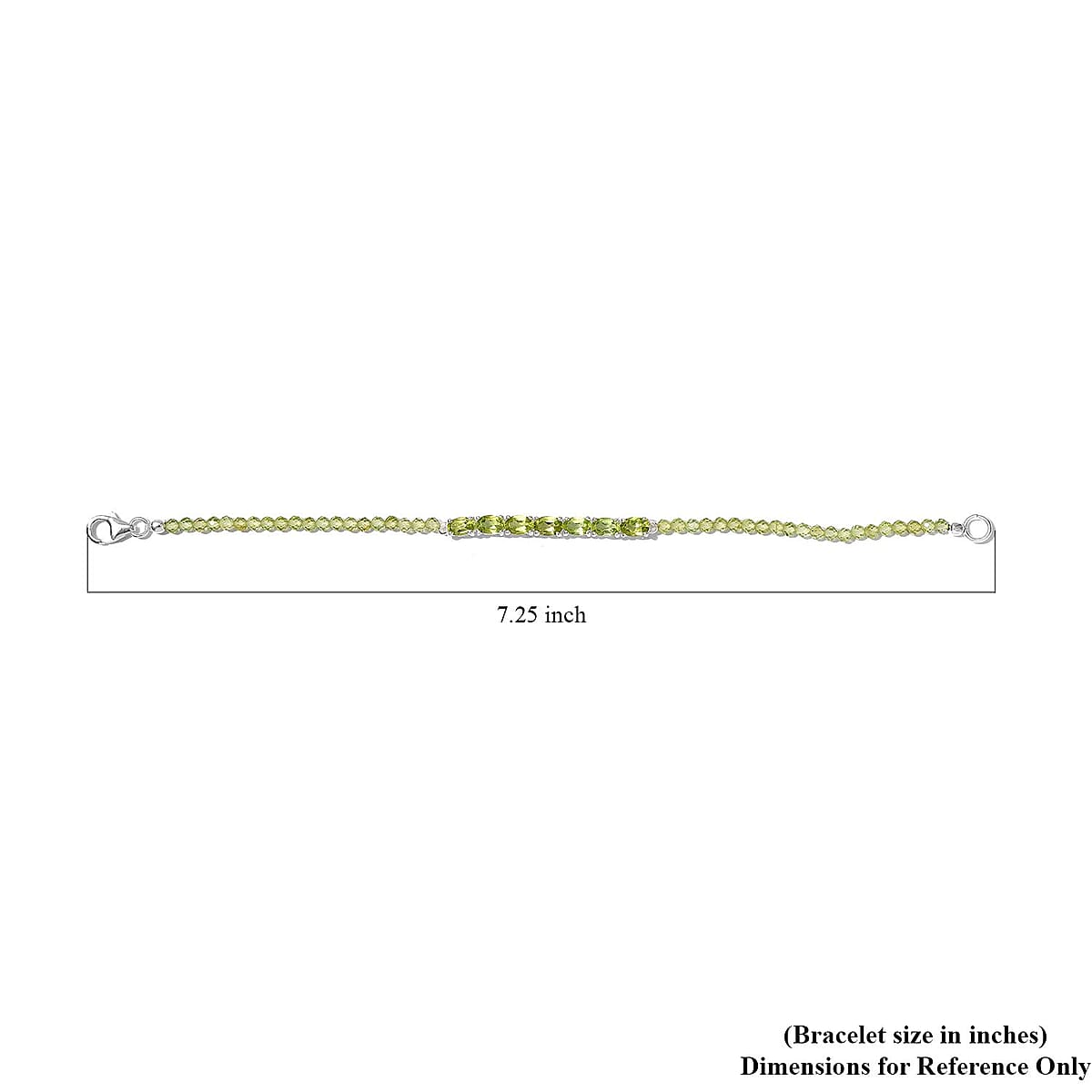 D'Joy Peridot Bracelet in Sterling Silver, Birthstone Jewelry, Gifts For Women (7.25 In) 13.35 ctw image number 6