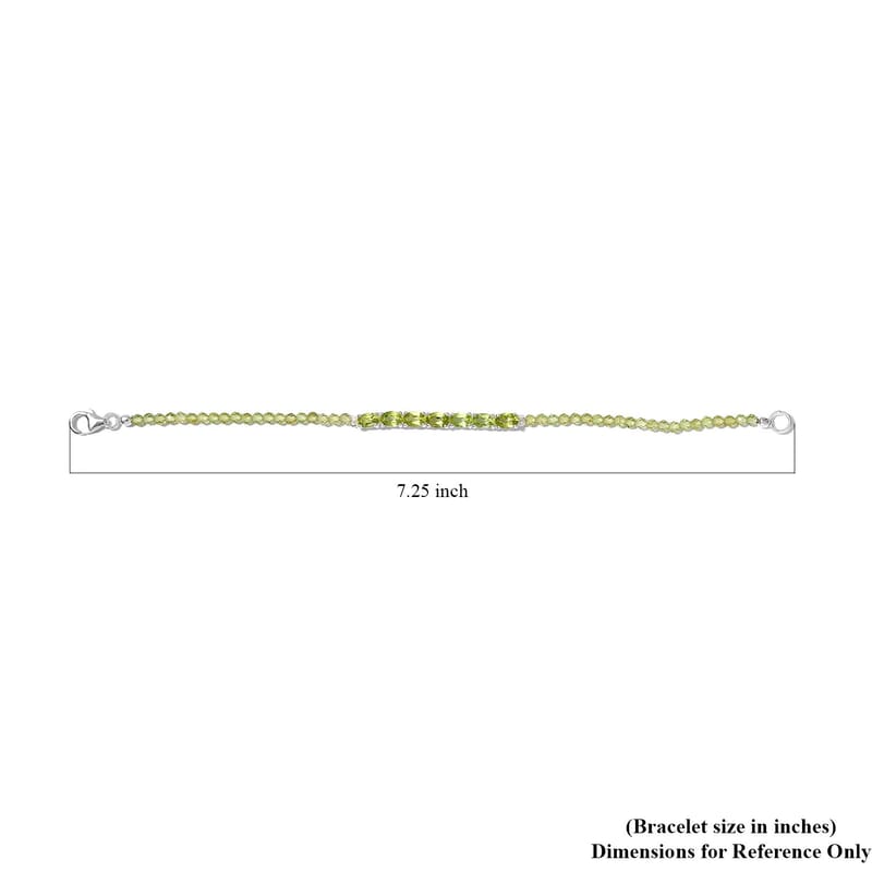 D'Joy Peridot Bracelet in Sterling Silver, Birthstone Jewelry, Gifts For Women (7.25 In) 13.35 ctw