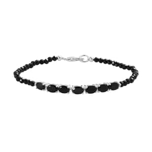 Thai Black Spinel Bracelet in Sterling Silver, Birthstone Jewelry, Gifts For Women (7.25 In) 20.65 ctw