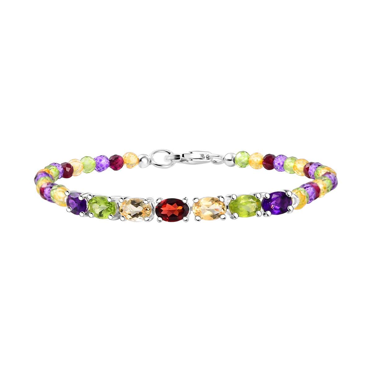 Multi Gemstone Bracelet in Sterling Silver (7.25 In) 12.80 ctw image number 0