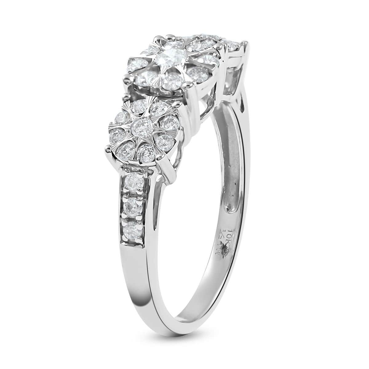 10K White Gold Diamond Ring (Size 6.0) 0.50 ctw image number 3