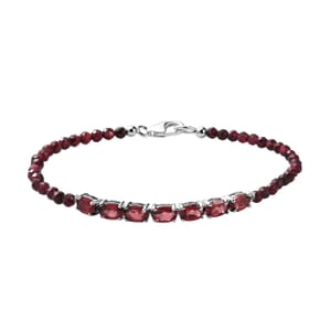 D'Joy Mozambique Garnet 13.25 ctw Bracelet in Sterling Silver, Birthstone Jewelry, Gifts For Women (7.25 In)