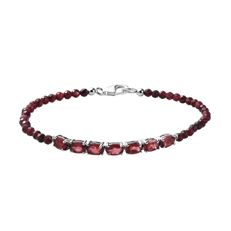D'Joy Mozambique Garnet 18.90 ctw Bracelet in Sterling Silver, Birthstone Jewelry, Gifts For Women (7.25 In)