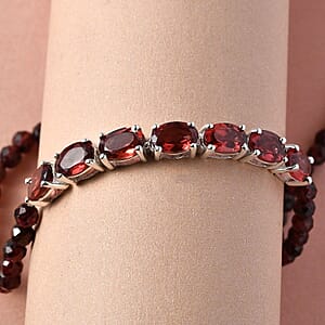 D'Joy Mozambique Garnet 13.25 ctw Bracelet in Sterling Silver, Birthstone Jewelry, Gifts For Women (7.25 In)