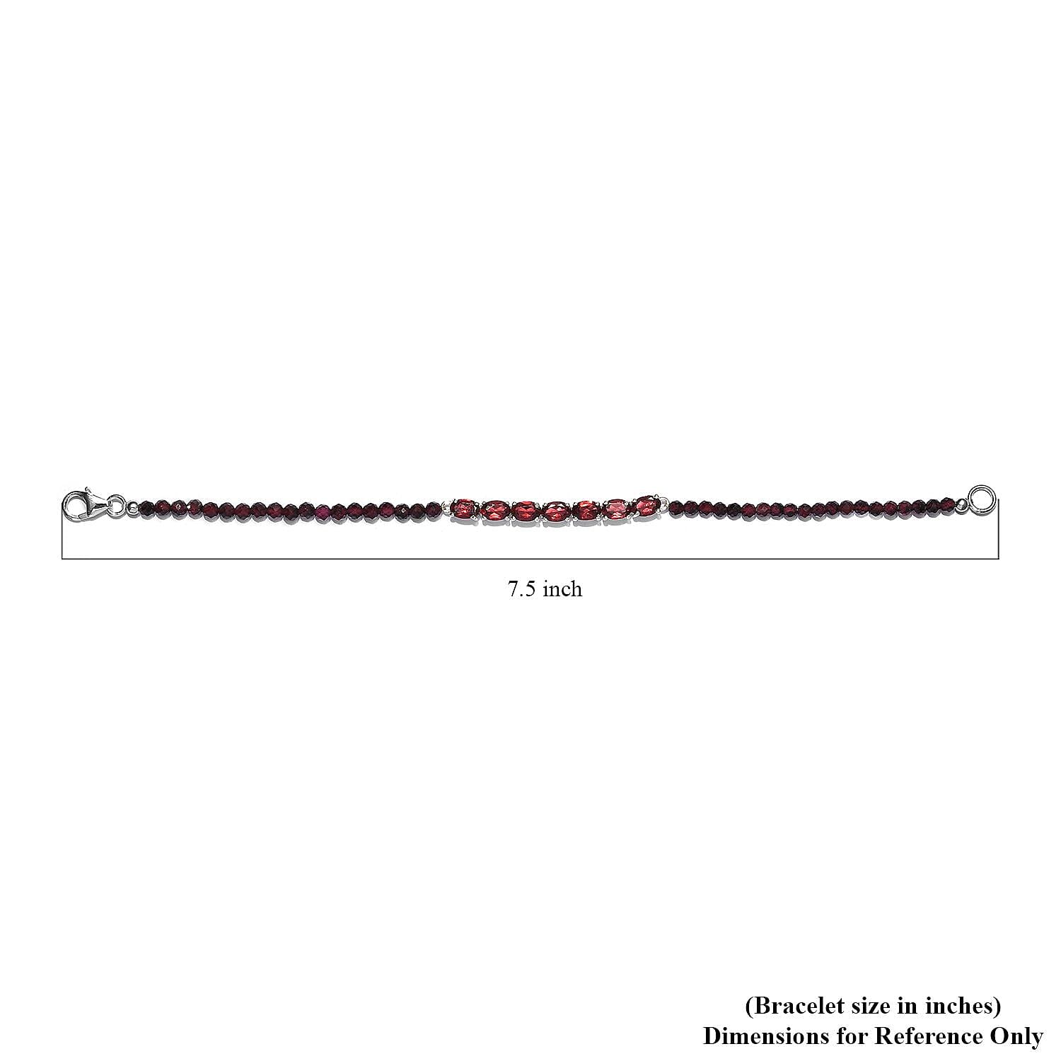 D'Joy Mozambique Garnet 18.90 ctw Bracelet in Sterling Silver, Birthstone Jewelry, Gifts For Women (7.25 In)