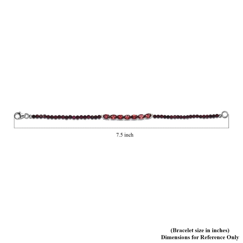 D'Joy Mozambique Garnet 18.90 ctw Bracelet in Sterling Silver, Birthstone Jewelry, Gifts For Women (7.25 In)