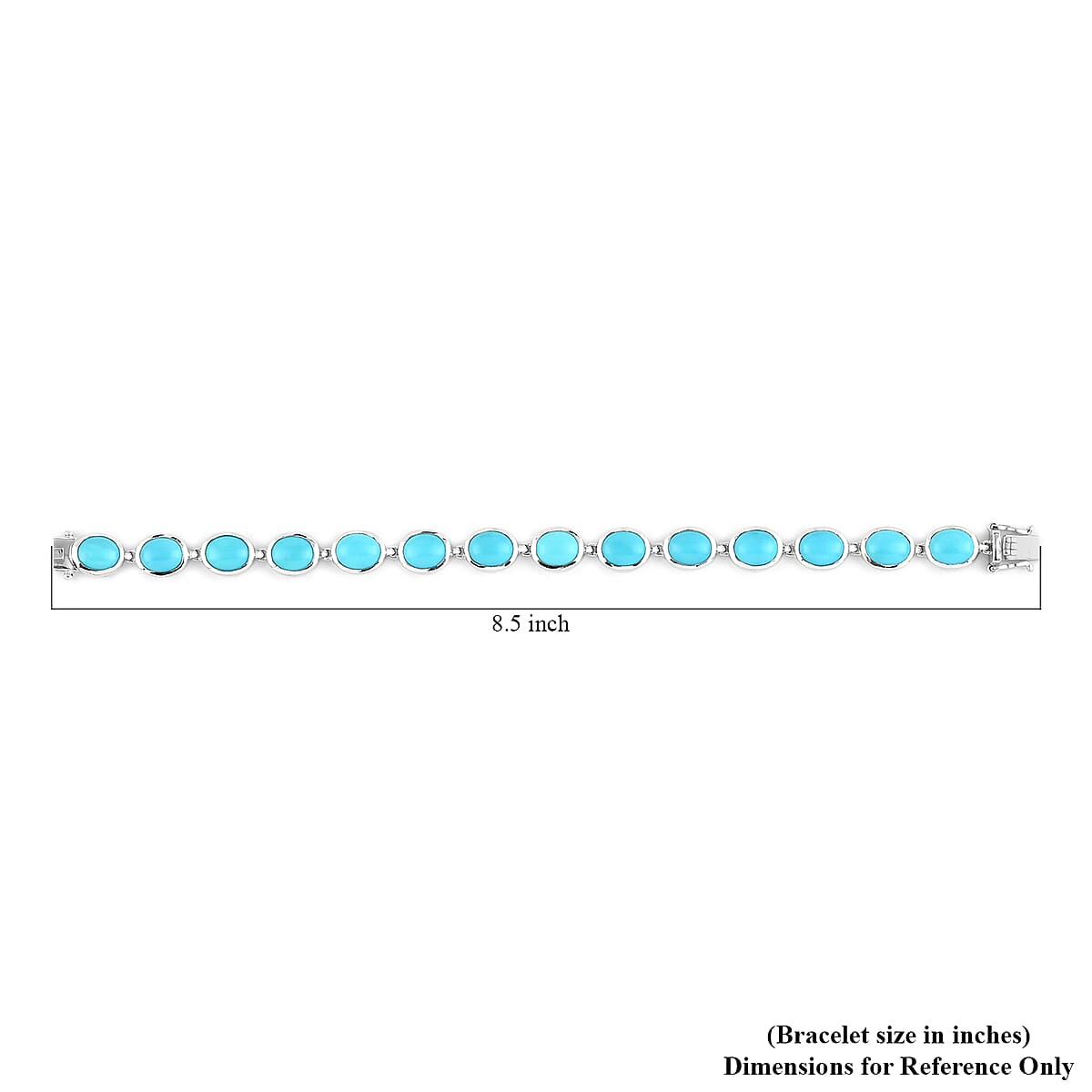 Sleeping Beauty Turquoise Station Bracelet in Platinum Over Sterling Silver (8.00 In) 34.30 ctw image number 4