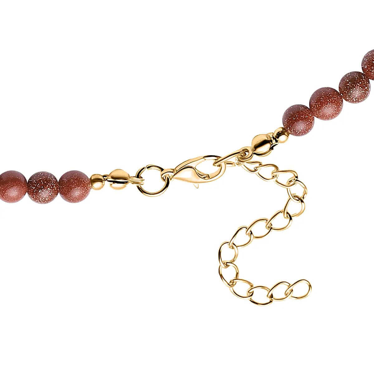 Feng Shui Gold Sandstone 173.50 ctw Beaded Pi Xiu Necklace in Goldtone, Bead Necklace For Women, Unique Birthday Gifts (18-20 Inches) image number 5