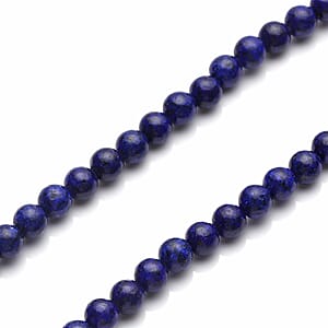 Lapis Lazuli Beaded Necklace 18-20 Inches in Silvertone 199.00 ctw