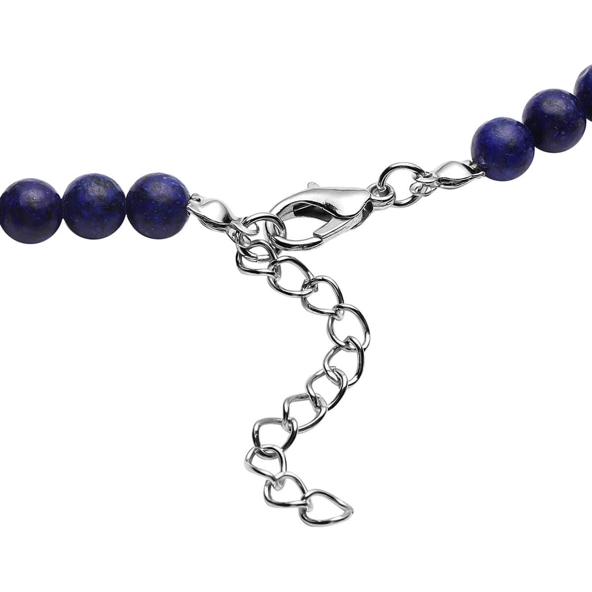 Lapis Lazuli Beaded Necklace 18-20 Inches in Silvertone 199.00 ctw image number 4