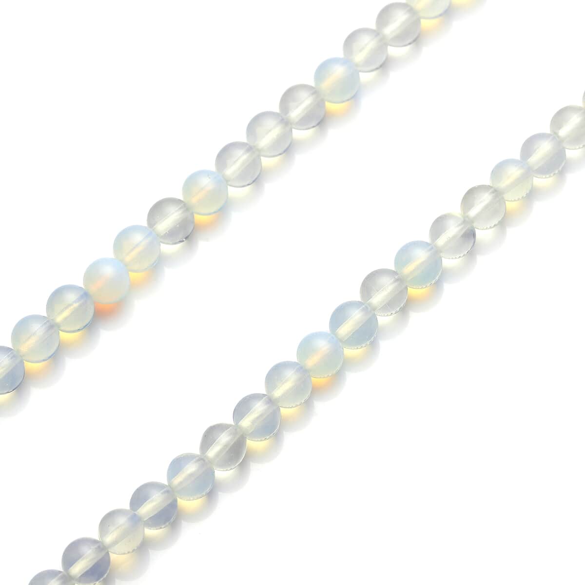 Opalite Beaded Necklace 18 Inches in Silvertone 171.00 ctw image number 3