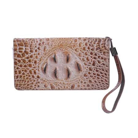 Letter Embossed Snap Button Small Wallet With Wristlet