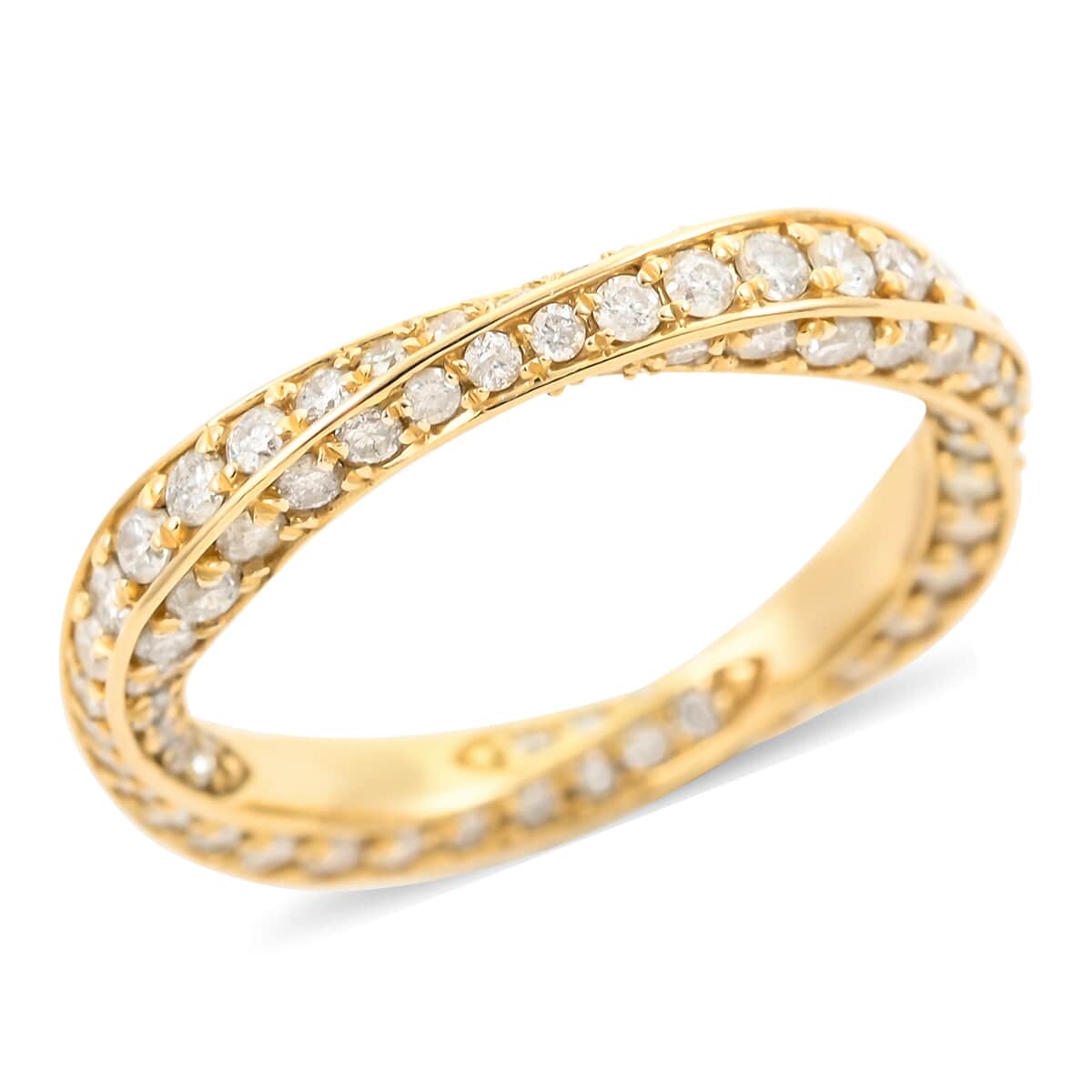 14K Yellow Gold Diamond Band Ring (Size 7.0) 3 Grams 1.60 ctw image number 0
