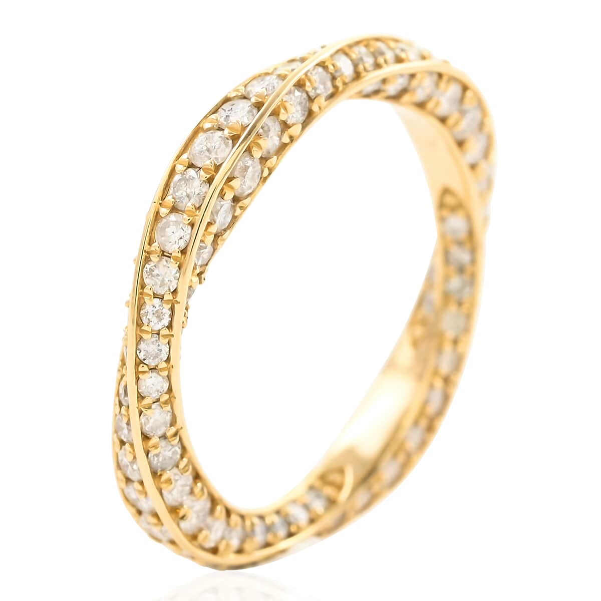 14K Yellow Gold Diamond Band Ring 3 Grams 1.60 ctw image number 4