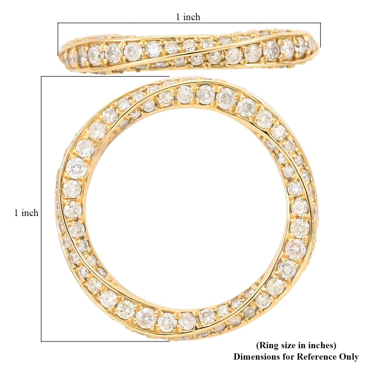 14K Yellow Gold Diamond Band Ring 3 Grams 1.60 ctw image number 5