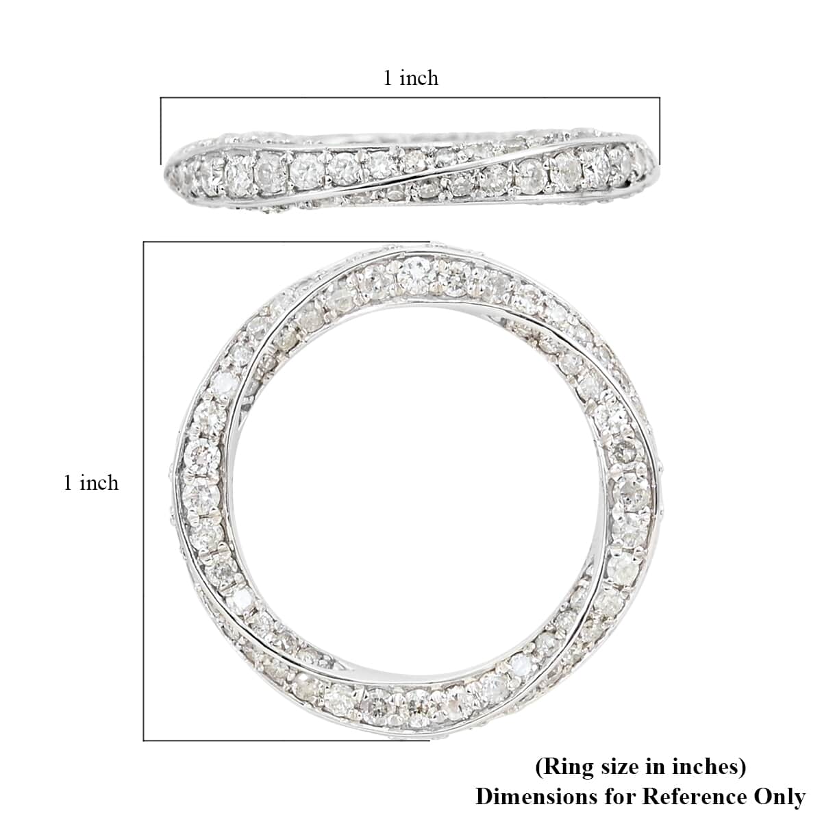 14K White Gold Diamond Band Ring (Size 7.0) 3 Grams 1.60 ctw image number 5