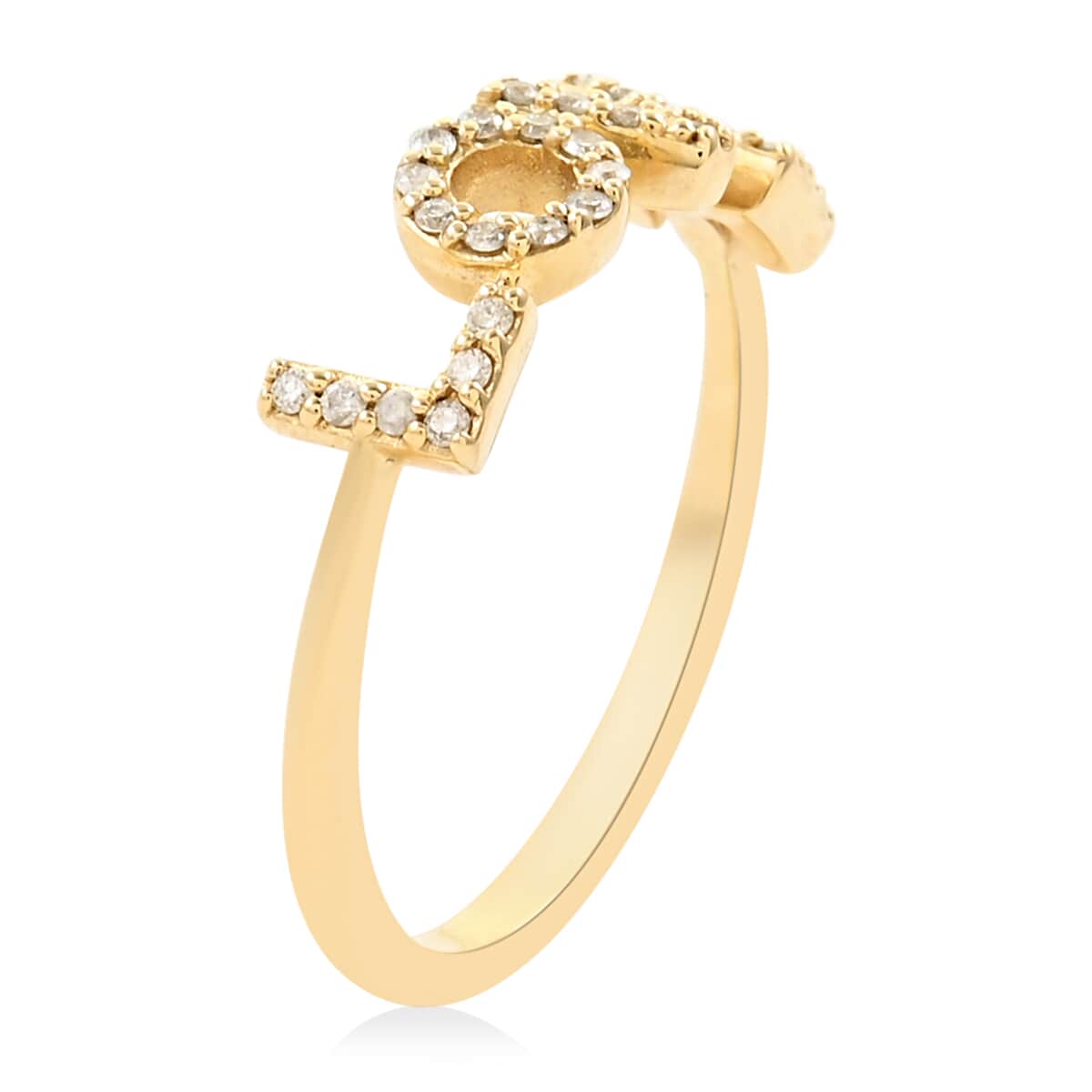 14K Yellow Gold Diamond Love Ring (2 g) 0.15 ctw image number 3